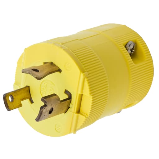 Hubbell Wiring Device - Hubbell Wiring Devices HBL2621VY 30 Amp 250 Volt 2-Pole 3-Wire NEMA L6-30P Yellow Locking Plug