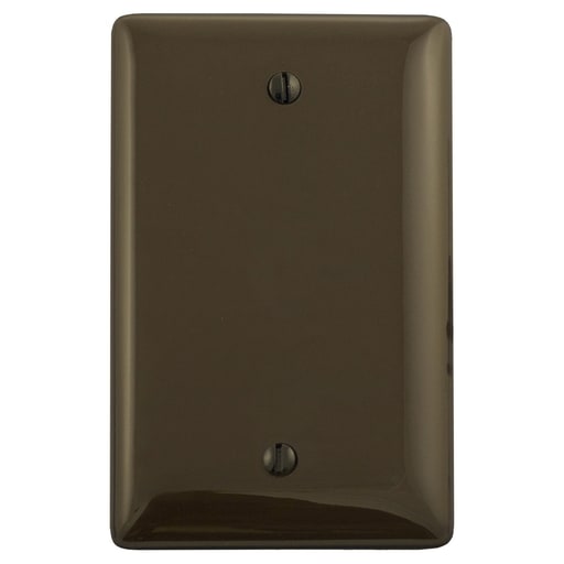 Hubbell Wiring Device - Hubbell NP13 1-Gang Brown Nylon Standard 1-Blank Box Mount Wallplate