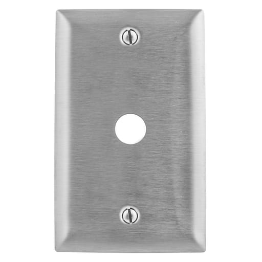 Hubbell Wiring Device - Hubbell SS739 1-Gang Stainless Steel 1-Telephone Strap Mount Wallplate