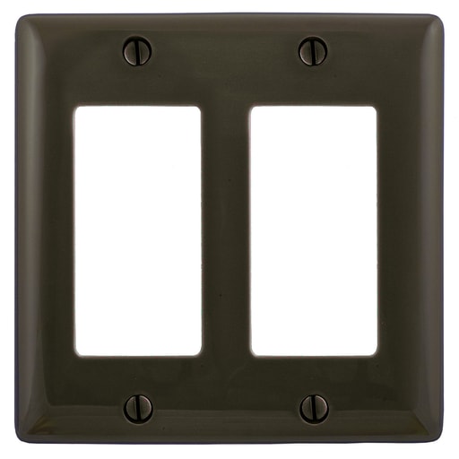 Hubbell Wiring Device - Hubbell NPJ262 WALLPLATE, M-SIZE 2G, 2) RECT, BR