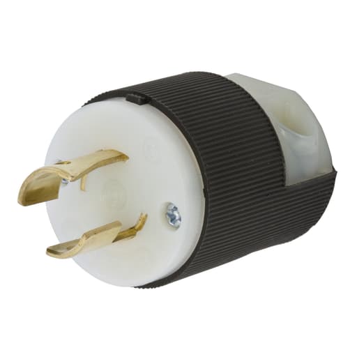 Hubbell Wiring Device - Hubbell HBL7102C 20 Amp 250 Volt 2-Pole 4-Wire NEMA L2-20P Black and White Locking Plug
