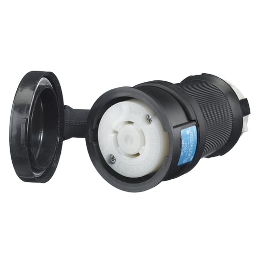 Hubbell Wiring Device - Hubbell HBL2423-SW 20A 3Ph 250V AC Twist-Lock Watertight SAFETY-SHROUD Black VALOX Connector Body