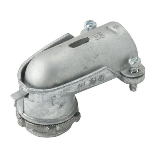 Raco Manufacturing - Raco 2696 1-1/2" 90 Degree Flex Squeeze Connector, Uninsulated, Die Cast