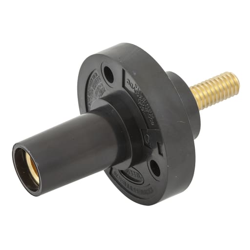 Hubbell Wiring Device - Hubbell HBL15FRSBK SINGLE POLE SER 15 RECEP, STUD, 150A, BK