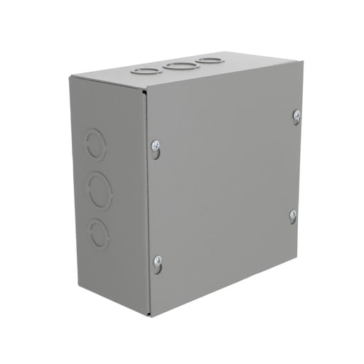 Wiegmann - Wiegmann SC080804 8 x 8 x 4 Inch Gray Steel NEMA 1 with Knockout Screw Cover Pull Box Enclosure