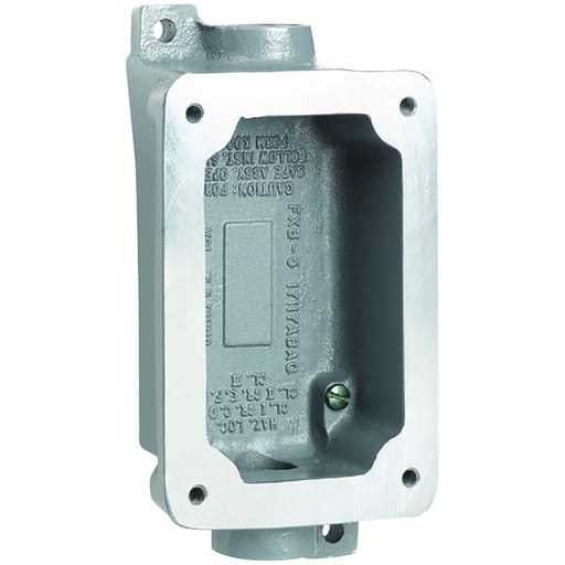 Killark - Killark FXB-5 Aluminum Feed-Thru Single-Gang Splice Box, Factory Sealed, 3/4" Hubs
