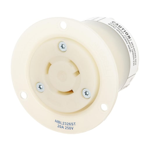 Hubbell Wiring Device - HWDK HBL2326ST LKG FLG-RCPT, 20A 25