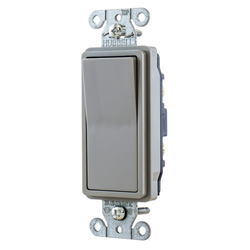 Hubbell Wiring Device - Hubbell DS120GY 20 Amp 120/277 Volt Gray 1-Pole Decorator Switch