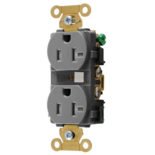Hubbell Wiring Device - Hubbell HBL5362GYTRDUP Receptacle, IND, TR, 20A/125V, 5-20R, GY
