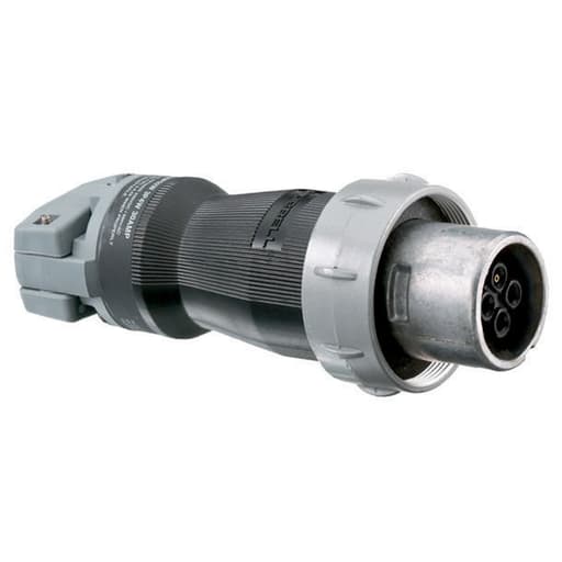 Hubbell Wiring Device - Hubbell HBL460PS2WR 60 Amp 600 VAC 250 VDC 3-Pole 4-Wire Style II Watertight IEC Pin and Sleeve Plug