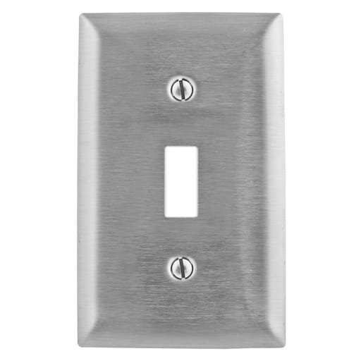 Hubbell Wiring Device - Hubbell SSJ1 1-Gang Stainless Steel Jumbo 1-Toggle Switch Strap Mount Wallplate