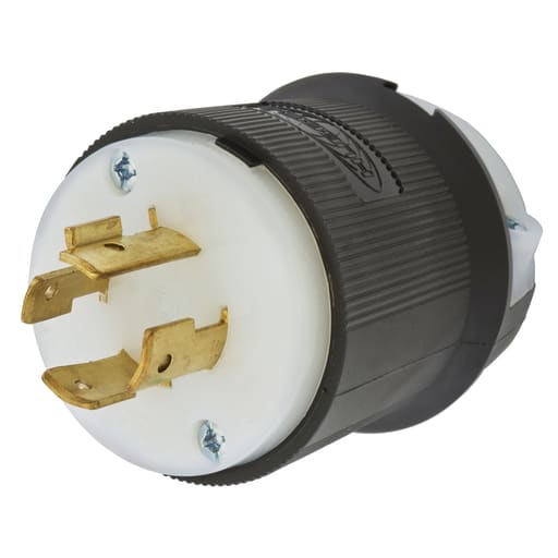 Hubbell Wiring Device - Hubbell HBL2421 20A 3Ph 250V AC Twist-Lock INSULGRIP Black Nylon Plug