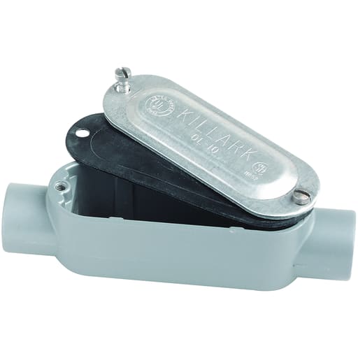 Killark - Killark OC-1CG O-Series/Duraloy 5 Series - Aluminum Conduit Body With Cover And Gasket- C Type - Hub Size 1/2" - Volume 4.0 Cubic"es