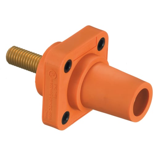 Hubbell Wiring Device - Hubbell HBLFRSO 400 Amp 1-Pole Orange Stud Type FeMale Cam Type Receptacle