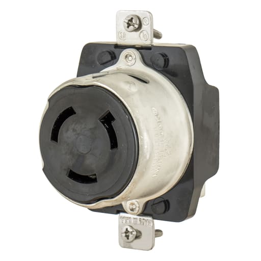 Hubbell Wiring Device - Hubbell HBL63CM70 50 Amp 125 Volt 2-Pole 3-Wire Locking Receptacle
