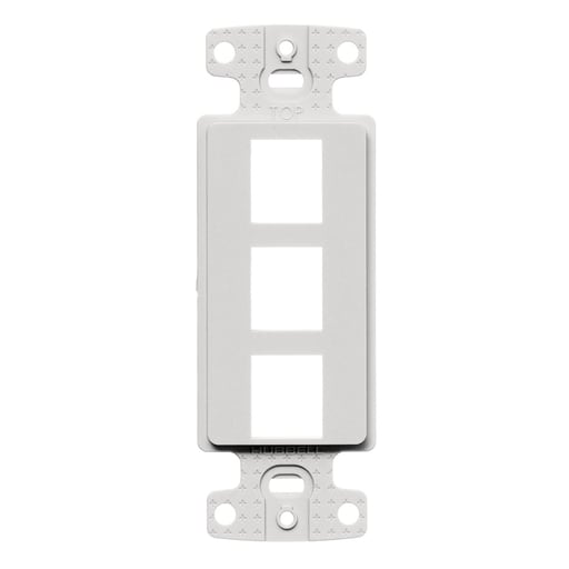 Hubbell Wiring Device - Hubbell Wiring Devices NS613W 1-Gang White Thermoplastic 3-Port Box Mount Data Communication Face Plate