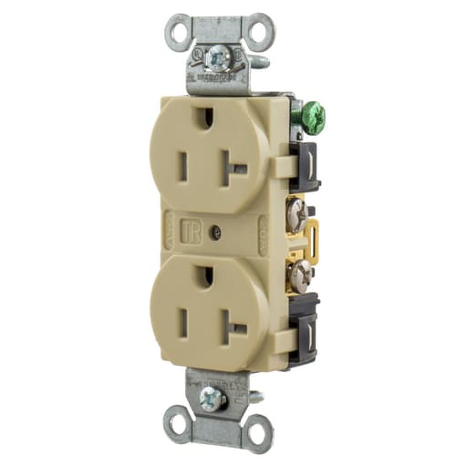 Hubbell Wiring Device - HWDK 5352ITR RCPT, DUP, HUBPRO 20/1