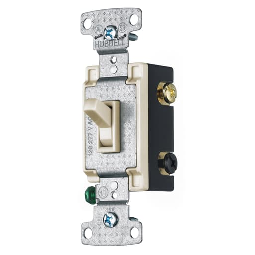 Hubbell Wiring Device - Hubbell Wiring Devices RS415LA 15 Amp 120 VAC 4-Way Light Almond Toggle Switch