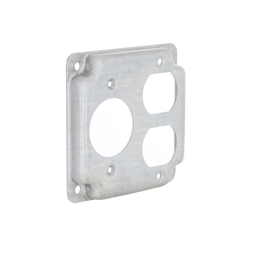 Raco Manufacturing - Raco 831C 4" Square Exposed Work Cover, Raised 1/2", (1) Duplex & (1) 20A TwistLock