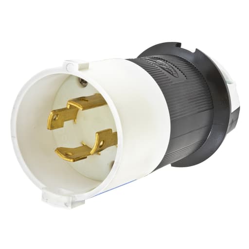 Hubbell Wiring Device - Hubbell HBL2721S 30 Amp 250 Volt 3-Pole 4-Wire NEMA L15-30P Black and White Locking Plug