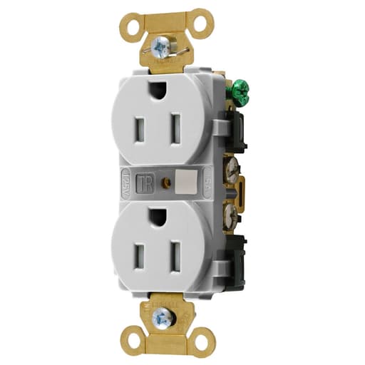 Hubbell Wiring Device - Hubbell HBL5262WTRDUP Receptacle, IND, TR, 15A/125V, 5-15R, WH