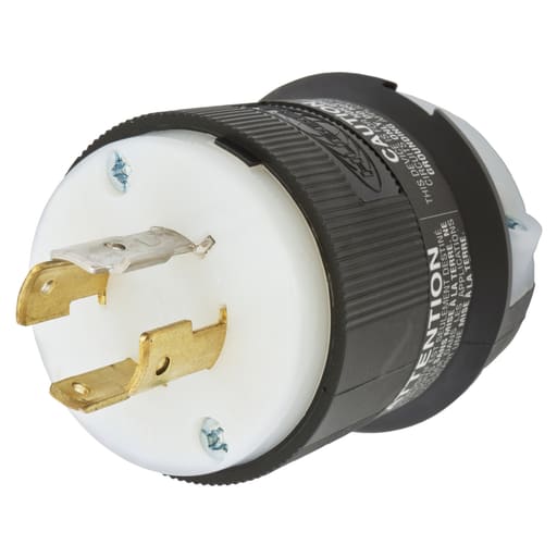 Hubbell Wiring Device - Hubbell HBL2441 20 Amp 120/208 Volt 4-Pole 4-Wire NEMA L18-20P Black Locking Plug