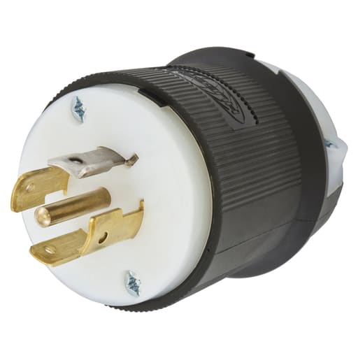 Hubbell Wiring Device - Hubbell HBL2511 20A 3PhY 120/208V AC Twist-Lock INSULGRIP Black Nylon Plug, Straight