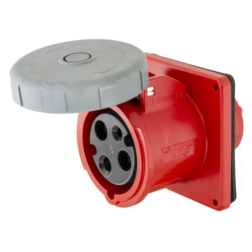 Hubbell Wiring Device - Hubbell HBL360R7W IEC 480 Volt 60 Amp 2-Pole 3-Wire Watertight Pin and Sleeve Receptacle