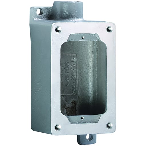 Killark - Killark SWB-3 SWB Series - Aluminum Dead-End Single-Gang Device Body For Use With XCS/XS/XT Cover Assemblies - Hub Size 1"