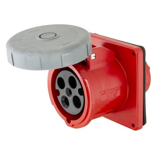 Hubbell Wiring Device - Hubbell HBL460R7W 60amp 3-Pole 4-Wire, 3ph 480V Pin & Sleeve Receptacle, IEC Watertight