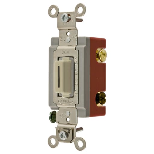 Hubbell Wiring Device - Hubbell HBL1223LI3W TOG, IND GRD, 20A 120/277V, LK, IV