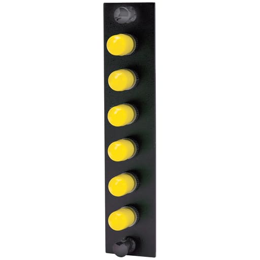 Hubbell Wiring Device - Hubbell FSPST6 6-Port Yellow Phosphor Bronze Sleeve ST Simplex FSP Adapter Panel