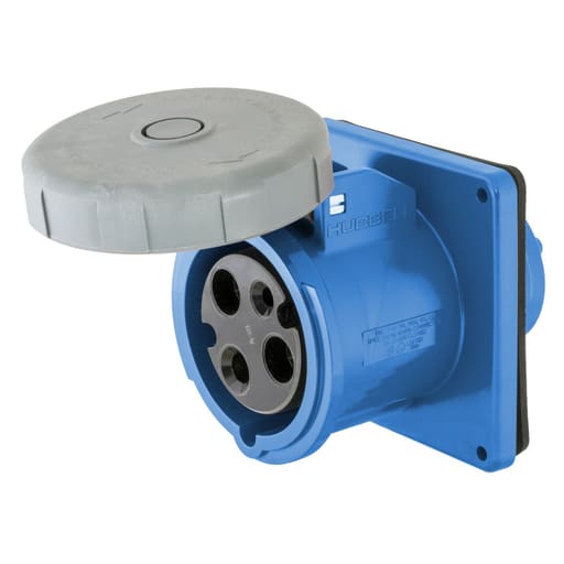Hubbell Wiring Device - Hubbell HBL3100R6W 100 Amp 250 Volt 2-Pole 3-Wire Watertight IEC Pin and Sleeve Receptacle