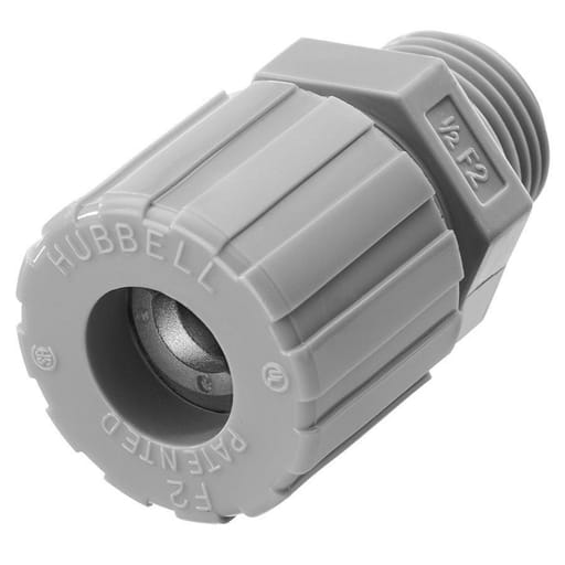 Hubbell Wiring Device - Hubbell / Kellems SHC-1043-CR 1" x .88"-1.00" Straight Male Cord Connector - Nylon