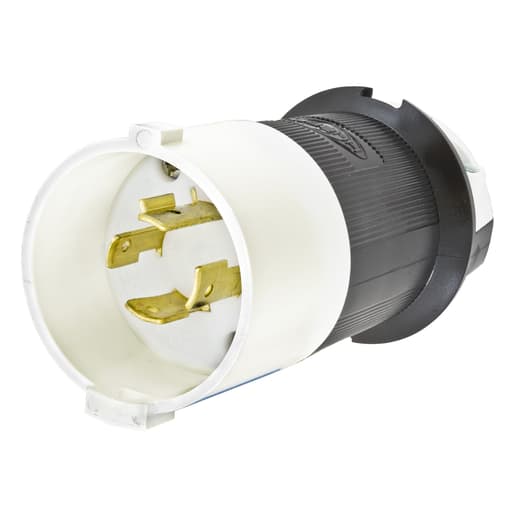 Hubbell Wiring Device - Hubbell HBL2421S 20 Amp 250 Volt 3-Pole 4-Wire NEMA L15-20P Black and White Locking Plug