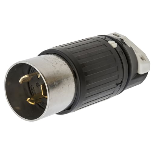 Hubbell Wiring Device - Hubbell HBL3763C 50 Amp 600 VAC and 250 VDC 2-Pole 3-Wire Nylon Locking Plug
