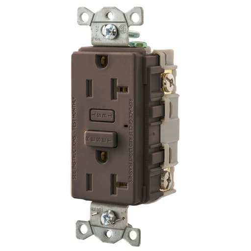 Hubbell Wiring Device - HWDK GF20 20A HUBBELL PRO GFR BROWN