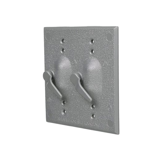 Raco Manufacturing - Raco 5125-0 2-Gang Weatherproof Cover, 2-Toggle Switch, Metallic - Gray