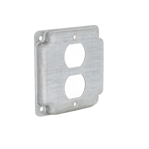 Raco Manufacturing - Raco 902C 4" Steel Square Exposed Work Cover, 1 Duplex Receptacle