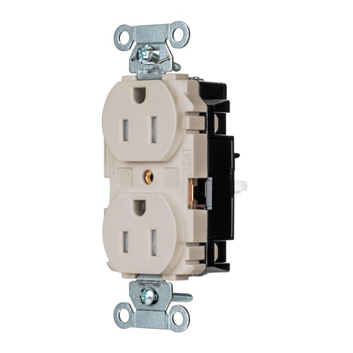 Hubbell Wiring Device - HWDK BR15STLATR EDGE, DUP RCPT COM,