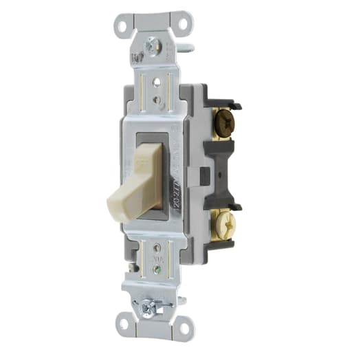 Hubbell Wiring Device - Hubbell CS320-I 20A 120/277V 3Way Ivory Toggle Switch. Spec Grade Commercial Series