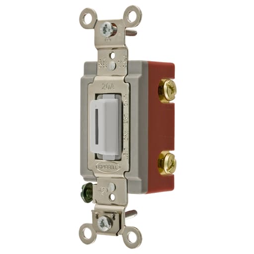 Hubbell Wiring Device - Hubbell HBL1222LWDP TOG, IND GRD, 20A 120/277V, LK, WH