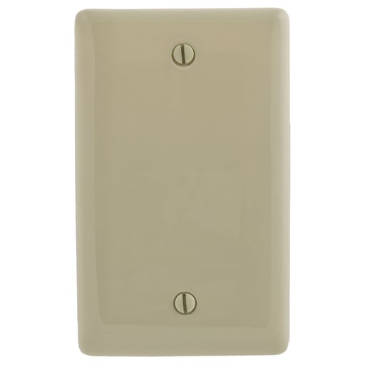 Hubbell Wiring Device - Hubbell NPJ13I 1-Gang Ivory Nylon Medium 1-Blank Box Mount Wallplate