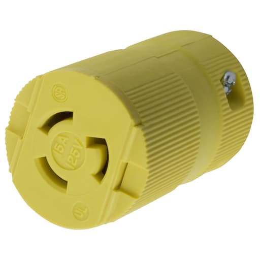 Hubbell Wiring Device - Hubbell HBL4729VY Locking VAL CONN, 15A 125V, L5-15R, YL