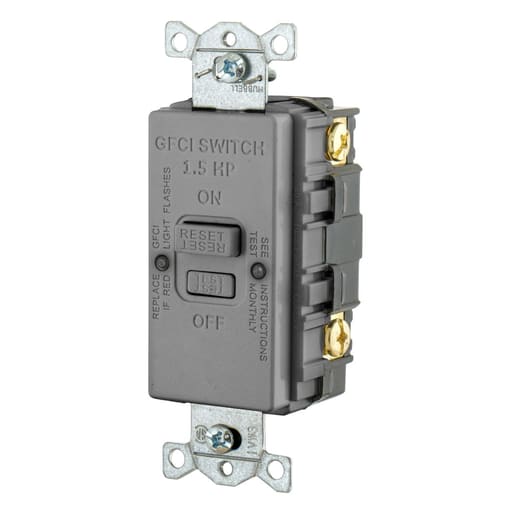 Hubbell Wiring Device - Hubbell GFBFHP20GY20A 125V BLANK FACE GFCI HP GRAY