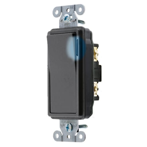 Hubbell Wiring Device - Hubbell Wiring Devices DS120ILBK 20 Amp 120/277 Volt 1-Pole Decorator Switch