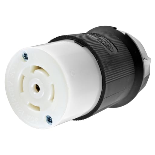 Hubbell Wiring Device - Hubbell HBL2813 30A 3PhY 120/208V AC Twist-Lock INSULGRIP Black & White Nylon Connector Body