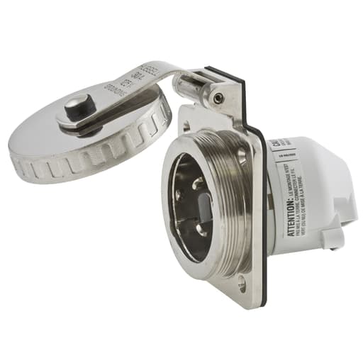 Hubbell Wiring Device - Hubbell HBL303SS 30 Amp 125 Volt 2-Pole 3-Wire NEMA L5-30R Stainless Steel Power Inlet