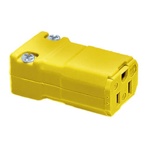 Hubbell Wiring Device - Hubbell HBL5969-VY 15A 125V VALISE Yellow Nylon Connector Body
