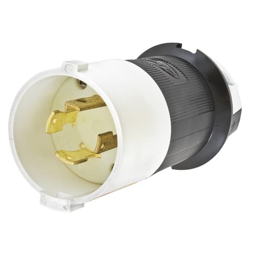 Hubbell Wiring Device - Hubbell HBL2731S 30 Amp 480 Volt 3-Pole 4-Wire NEMA L16-30P Black and White Locking Plug